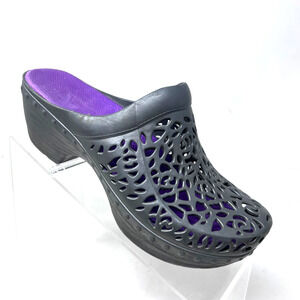 Dansko Pippa Rubber Jelly Mule Womens 37 / 6.5 - 7 Gray Clog Heel Jellies